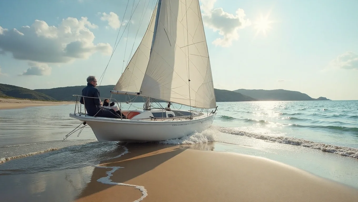 Char à voile avec vent du nord sur la Manche et l’Atlantique