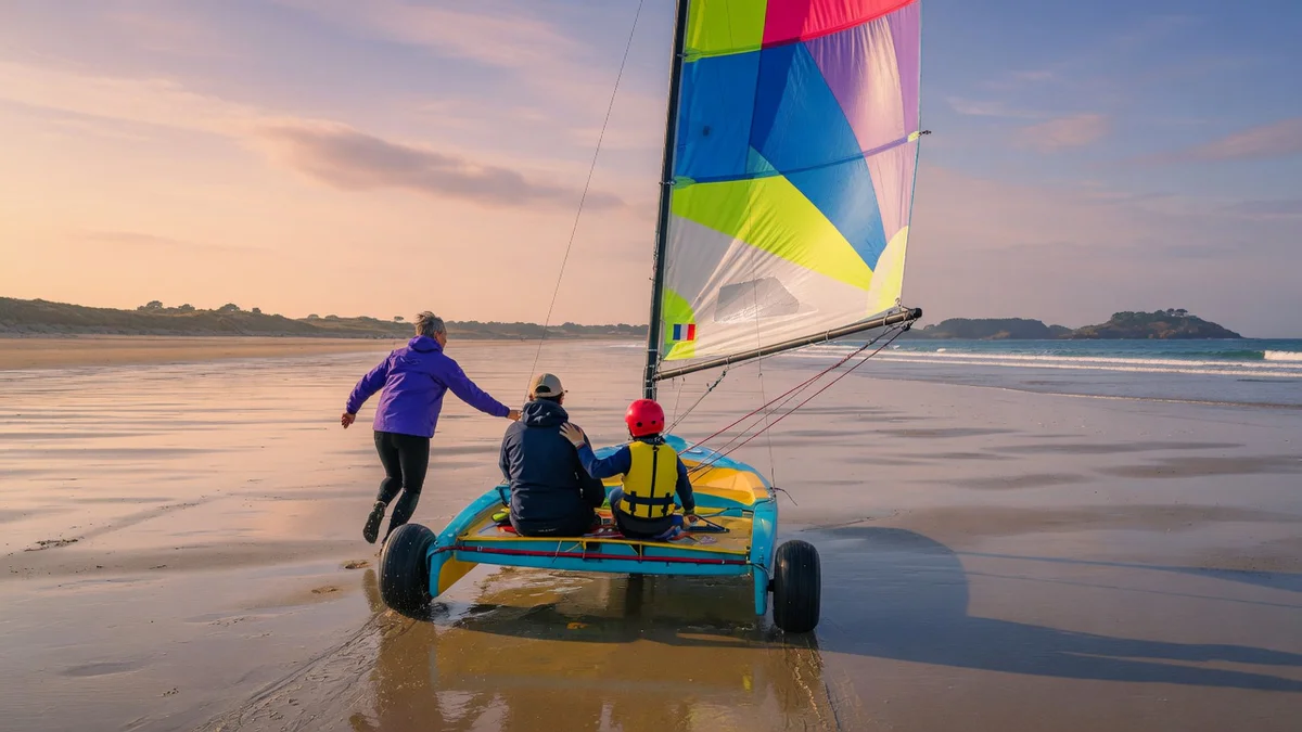 Char à voile biplace : une séance familiale pensée pour débuter à Pentrez