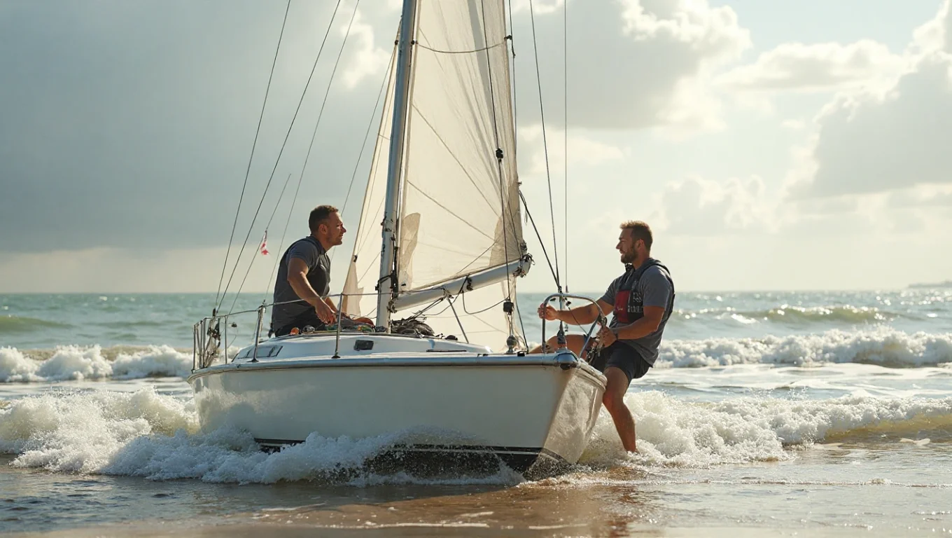 Entretien char à voile : voile, mât et roues après session
